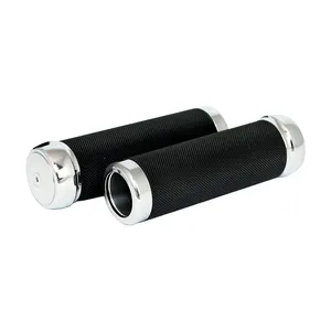 Empuñaduras negras de aluminio mecanizado con estrías Riverside