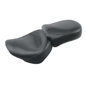 Sillín vintage touring de 2 plazas Mustang negro liso