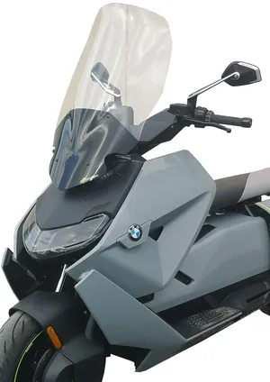 Parabrisas transparente para motocicleta visto desde el frente