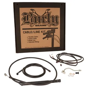Kit de cables/líneas Burly. Para manubrios Bagger de 13". Negro