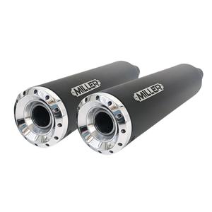 Miller, Silverado Slip-Ons negro, Endcap Standard pul.