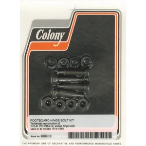 Colony, kit de montaje de perno de bisagra para estribo del conductor. Ranurado
