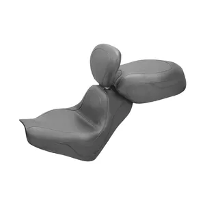 Asiento de touring deportivo vintage Mustang de 2 plazas, negro liso