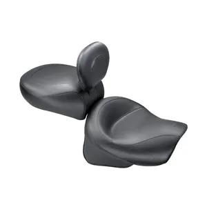 Sillín vintage touring de 2 plazas Mustang negro liso