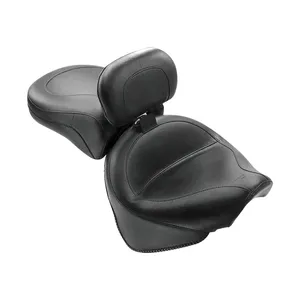Sillín vintage touring de 2 plazas Mustang negro liso