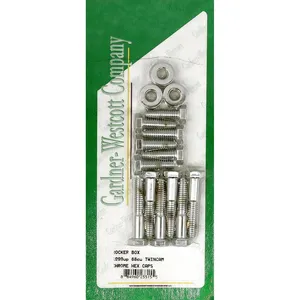 GW, kit de tornillos superiores para caja de balancines. Hexagonal, cromado.