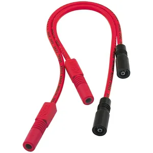 Juego de cables de bujía Accel de núcleo espiral Ferro de 8 mm. Rojo
