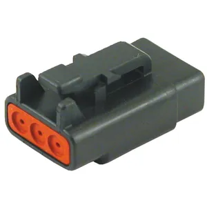 NAMZ, conector Deutsch DTM. Negro, hembra, 3 pines