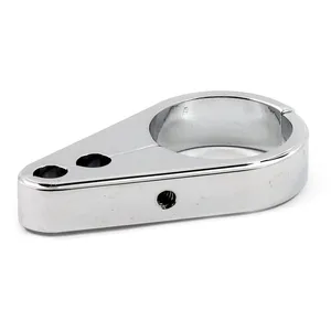 Abrazadera de cuadro de 2 piezas. Acelerador/Ralentí. Cromo