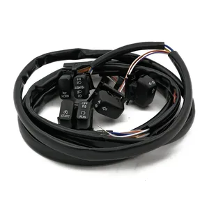 Kit de interruptores de manillar y cableado. Estándar. LED. Negro