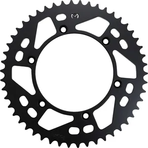 Corona trasera de acero inoxidable para motocicleta vista lateral
