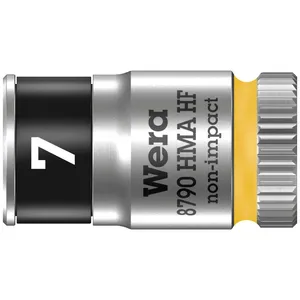 Llave de vaso Wera Zyklop 1/4" con función de retención - Métrica 7.0