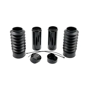 Cult-Werk, kit de cubiertas de horquilla de 6 piezas. Negro brillante. Logo