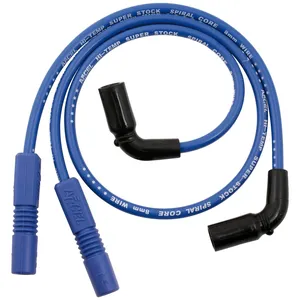 Juego de cables de bujía Accel de núcleo espiral Ferro de 8 mm. Azul