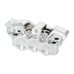 Arlen Ness, pinza radial mono-bloque de 6 pistones. Izquierda. Cromado
