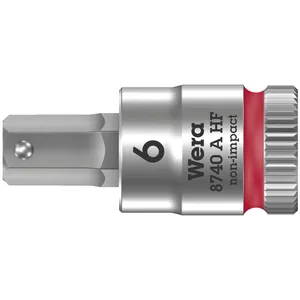 Punta de vaso hexagonal Wera Zyklop 1/4" con función de sujeción - Métrica