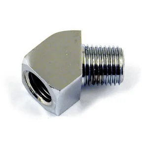 Adaptador de manguera de aceite, 45 grados. 1/4" NPT. Cromado <span style="color: red;font-size: 0,5em">- PEDIDO ESPECIAL -</span>