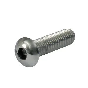 Perno de cabeza cilíndrica M10 x 16mm, acero inoxidable pulido