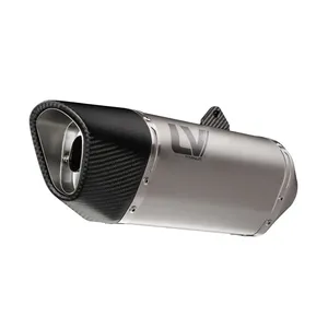 Silenciador slip-on LV-14R acabado titanio para moto