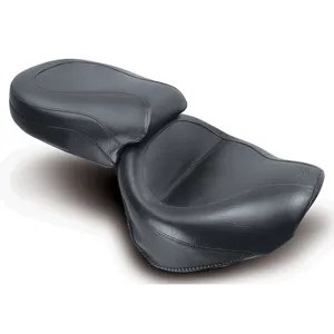Sillín vintage touring de 2 plazas Mustang negro liso <span style="color: red;font-size: 0,5em">- PEDIDO ESPECIAL -</span>