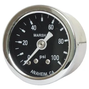 Manómetro de presión de aceite Marshall, 0-100 PSI. Carcasa de acero inoxidable