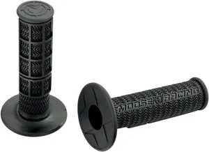 Par de puños Stealth MX Flange Style negros con aleta lateral