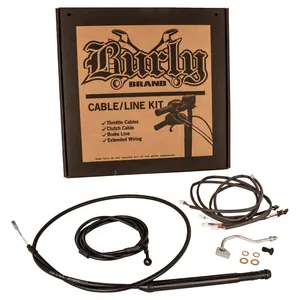 Burly, Kit de cables/líneas Apehanger 14". Negro
