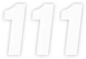 Pegatinas de números - FX 4" # WHT-1