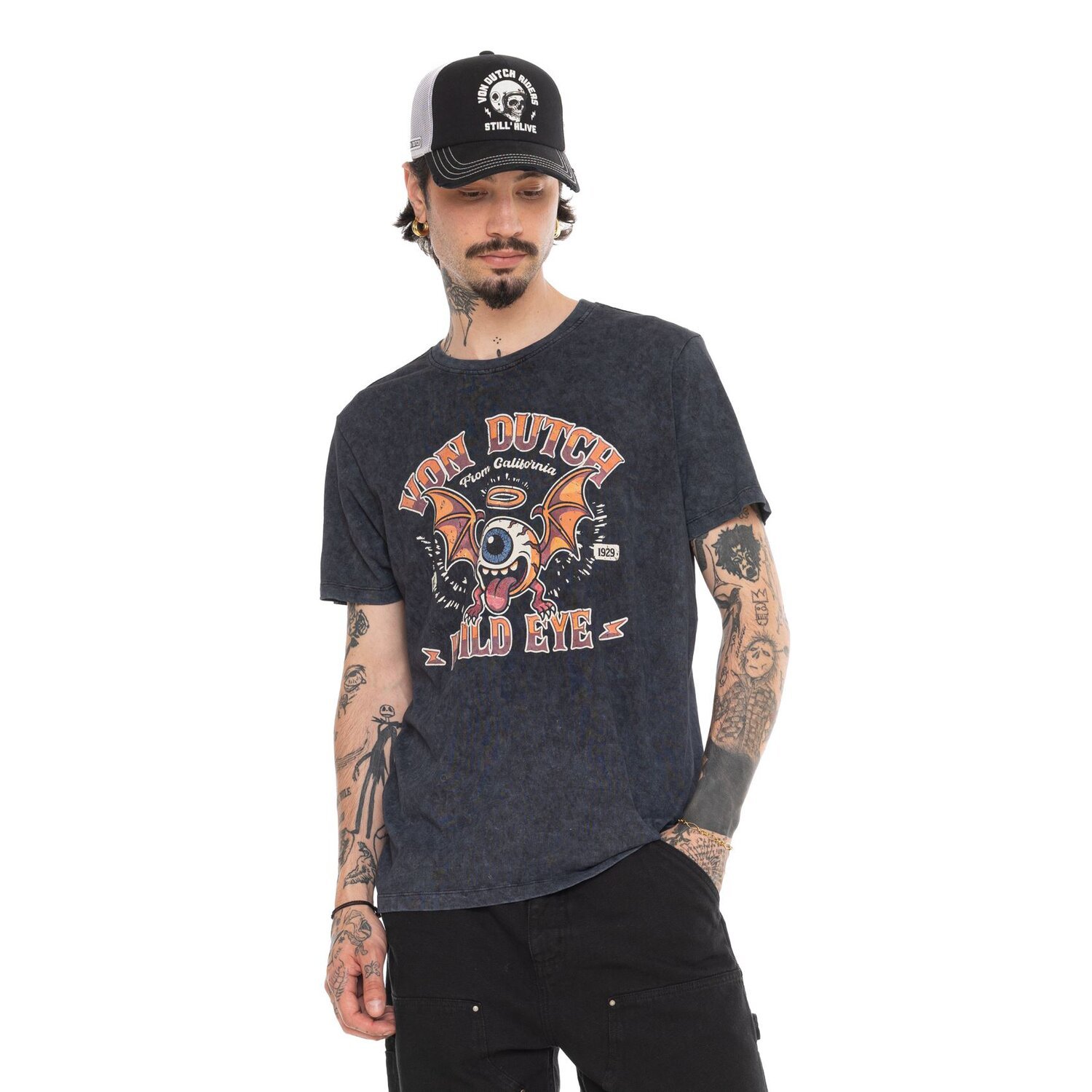 Von Dutch Wild Eye camiseta lavada negra