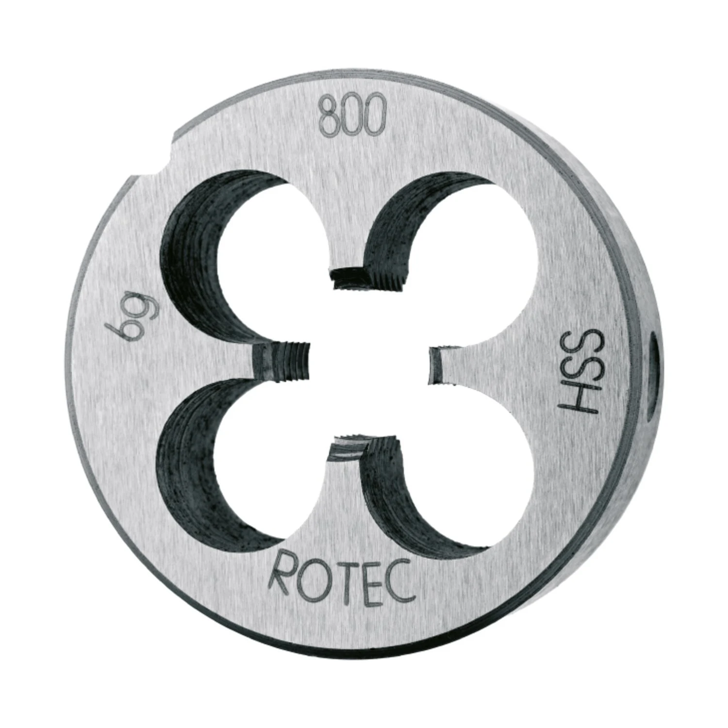 Matriz de rosca circular HSS M2 Rotec norma DIN-EN 22568 vista superior