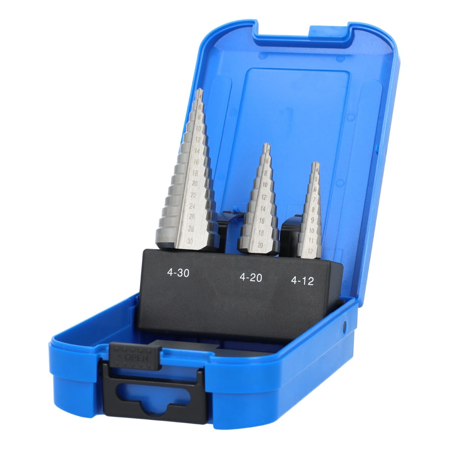 Juego de 3 brocas escalonadas HSS-G con escotadura para metal