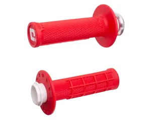 Par de puños de manillar negros con textura Half Waffle y sistema de fijación Lock-On