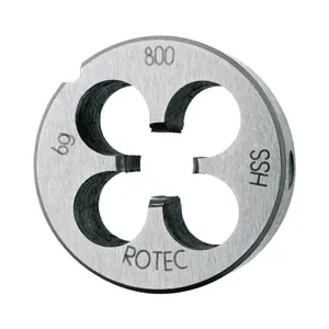 Troquel de rosca redondo Rotec HSS UNC 3/8-16 norma DIN-EN 22568