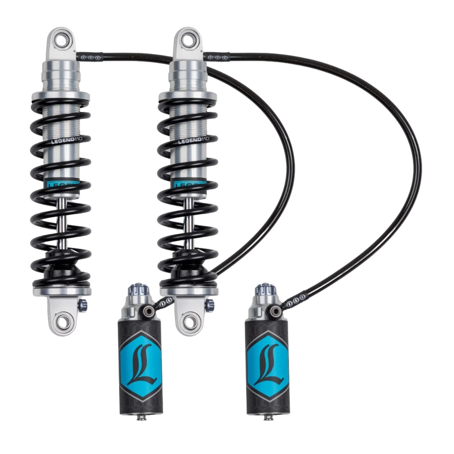 Juego de dos amortiguadores Legend Revo-ARC 13 pulgadas color transparente para Harley Touring