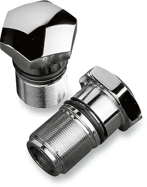 Par de tapones para barra de horquilla con acabado cromado brillante
