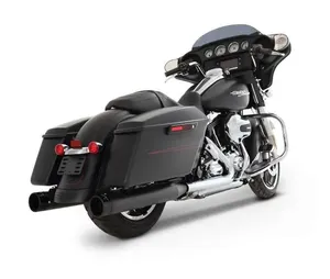 Par de silenciadores slip-on de 4 pulgadas con terminales negros para Harley Touring